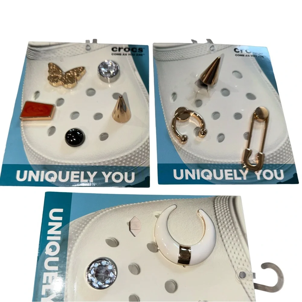 10 Pc Crocs Jibbitz Charms Set • Metal & Gem Shoe Accessories • Unisex Trendy - Picture 3 of 9